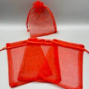 100 pack 4" x 6" Red organza bag