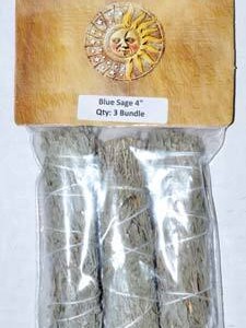 Blue Sage smudge stick 3pk 4"