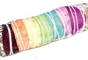 4" White Sage 7 Chakra colors stick