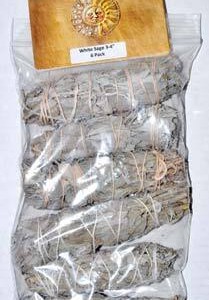 White Sage smudge stick 6-Pack 3"+