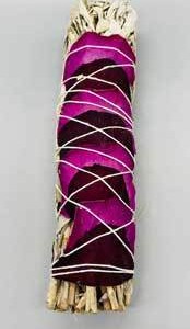 9" Rose Petals White Sage smudge stick