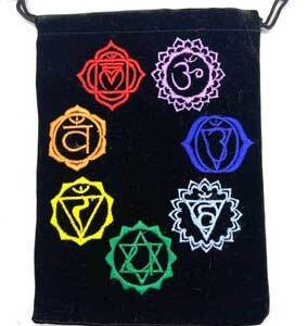 (set of 10) 5"x 7" Chakra Black velveteen bag