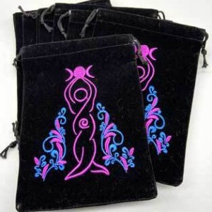 (set of 10) 5"x 7" Goddess Black velveteen bag