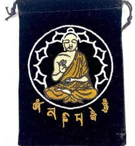 (set of 10) 5"x 7" Buddha Black velveteen bag