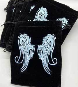 (set of 10) 5"x 7" Angel Wings Black velveteen bag