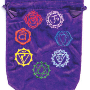 6"x 8" 7 Chakra Purple velveteen bag