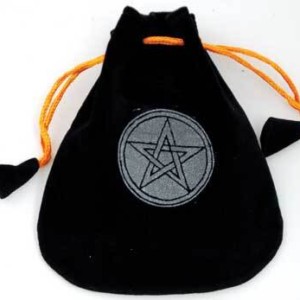 Pentagram Velveteen Black Bag  5"