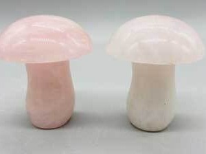 (set of 2) 1 3/4" Mushroom Rose Quartz