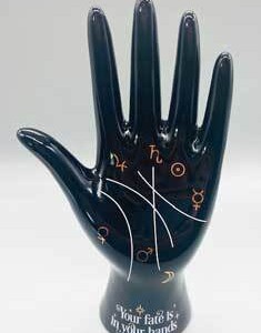 7 1/2" Black Palmistry Hand