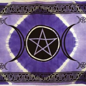 Purple Triple Moon Pentagram Tapestry 72" x 108"
